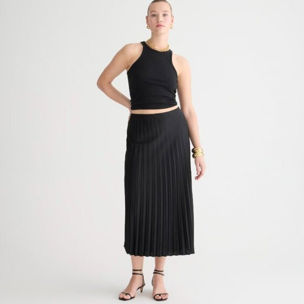 JCrew Midi Pleated Skirt XXS Navy